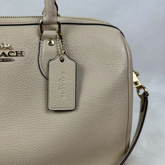 Coach Rowan Large Satchel Bag Crossbody CV960 In Leather/Gold/Ivory NWT - Picture 2 of 8